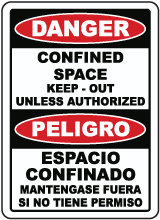 Bilingual Danger Keep Out Unless Authorized Label
