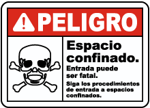 Spanish Danger Confined Space Entry Can Be Fatal Sign