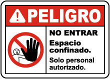 Spanish Danger Do Not Enter Authorized Personnel Only Sign