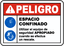 Spanish Danger Safety Equipment Must Be Worn Sign