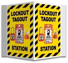 3-Way Lockout Tagout Station Sign