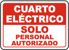 Spanish Electrical Room Authorized Personnel Only Sign