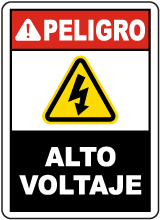 Spanish Danger High Voltage Sign