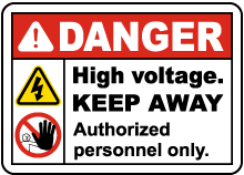 High Voltage Keep Away Sign