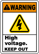 High Voltage Keep Out Sign