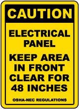 Keep Area Clear For 48 Inches Floor Sign