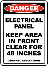 Danger Keep Area Clear For 48 Inches Floor Sign