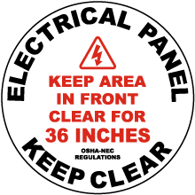 Keep Clear For 36 Inches Floor Sign