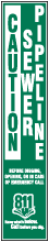 Caution Sewer Pipeline Label
