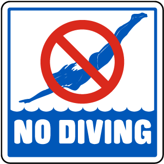 VARIOUS SIZES SIGN & STICKER OPTIONS NO RUNNING IN POOL AREA SIGN 