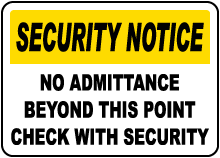 Check With Security Sign