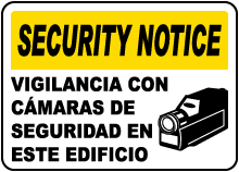 Spanish Video Surveillance In Use Sign