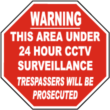 This Area Under 24 Hour CCTV Sign