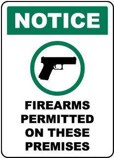 Firearms Permitted on These Premises Sign