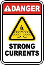 Danger Strong Currents Sign