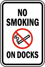 No Smoking on Docks Sign