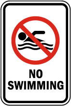No Swimming Sign