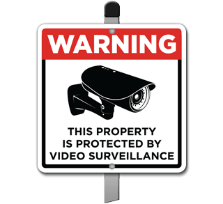 Protected by Video Surveillance Yard Sign