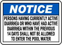 California Diarrhea Pool Sign