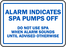 Florida Spa Alarm Sign