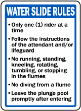 Indiana Water Slide Rules Sign