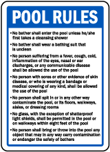 Massachusetts Pool Rules Sign