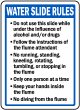 Montana Flume Water Slide Rules Sign