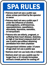 New Hampshire Spa Rules Sign