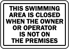 New Jersey Swim Area Closed Sign