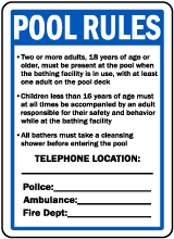 New York Pool Rules Sign