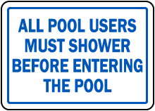 North Carolina Shower Before Entering Pool Sign