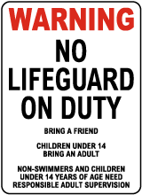 Oregon No Lifeguard Sign