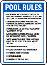 Oregon Pool Rules No Diving Sign