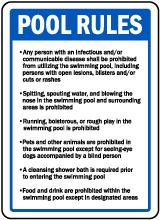 Rhode Island Pool Rules Sign