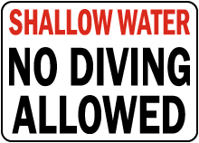 South Carolina No Diving Allowed Sign