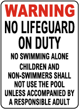 South Dakota No Lifeguard Sign