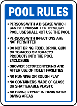 South Dakota Pool Rules Sign