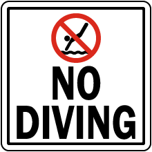Texas No Diving Sign