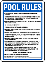 Washington Pool Rules No Lifeguard on Duty Sign