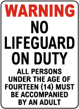 West Virginia No Lifeguard Sign