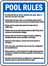 West Virginia Pool Rules Sign