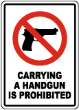 Carrying A Handgun Is Prohibited Sign