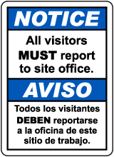 Cartello Vsafety "Tutti I Visitatori E Autisti Devono Registrarsi Alla Reception" - 400x300 Mm
