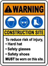 To Reduce Risk of Injury PPE Sign