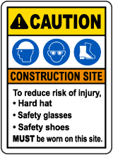 To Reduce Risk of Injury PPE Sign