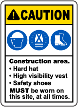 Construction Area PPE Sign