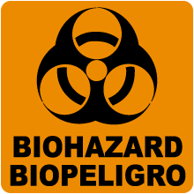 Bilingual Biohazard Label