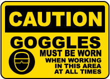 Goggles Must Be Worn Sign
