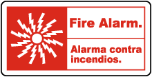 Bilingual Fire Alarm Sign