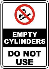 Empty Cylinders Do Not Use Sign